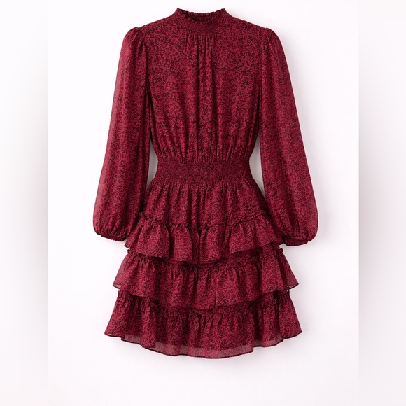 Sam and Jess Balloon Sleeve Long Sleve Fit and Flare Dress - Picture 3 of 5